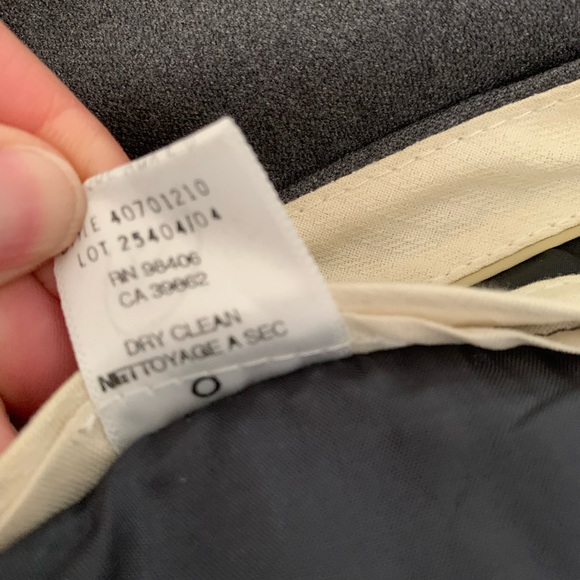 Theory Tailored Grey Wool Pants with flare boot cut. Purchased at Holt Renfrew. - Picture 7 of 7